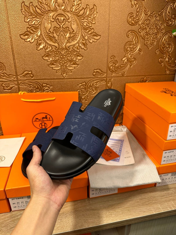 HM IZMIR SLIPPER NAVY CALFSKIN