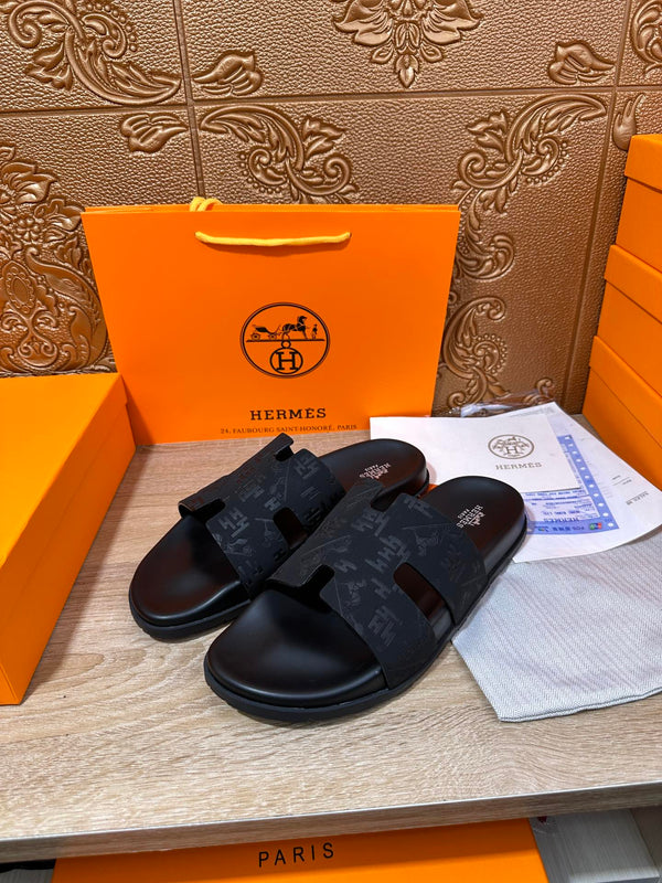 HM IZMIR SLIPPER BLACK CALFSKIN