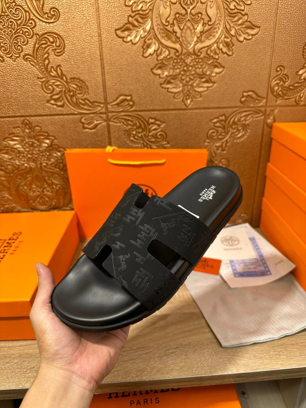 HM IZMIR SLIPPER BLACK CALFSKIN