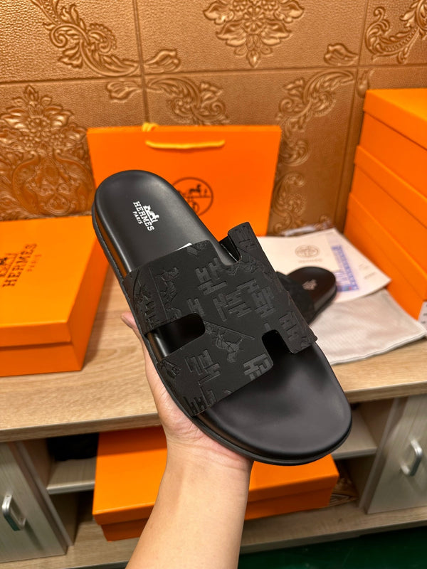 HM IZMIR SLIPPER BLACK CALFSKIN