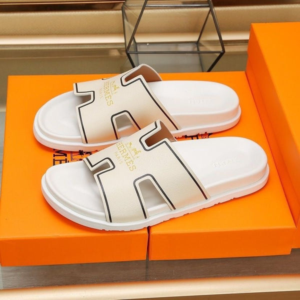 HM Men's Slide Beige Cowhide 544092