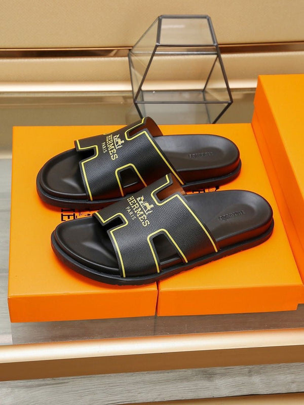 HM Men's Slide Black Cowhide 544093