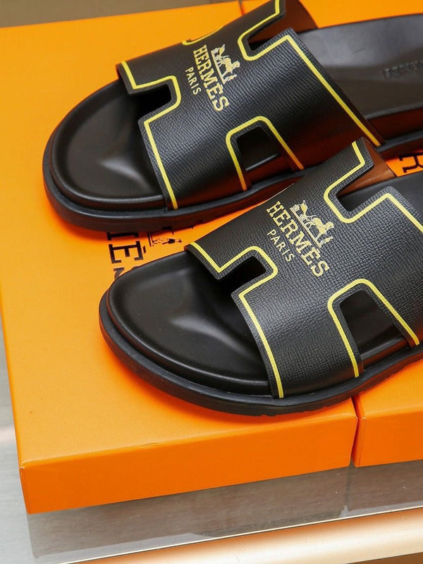 HM Men's Slide Black Cowhide 544093