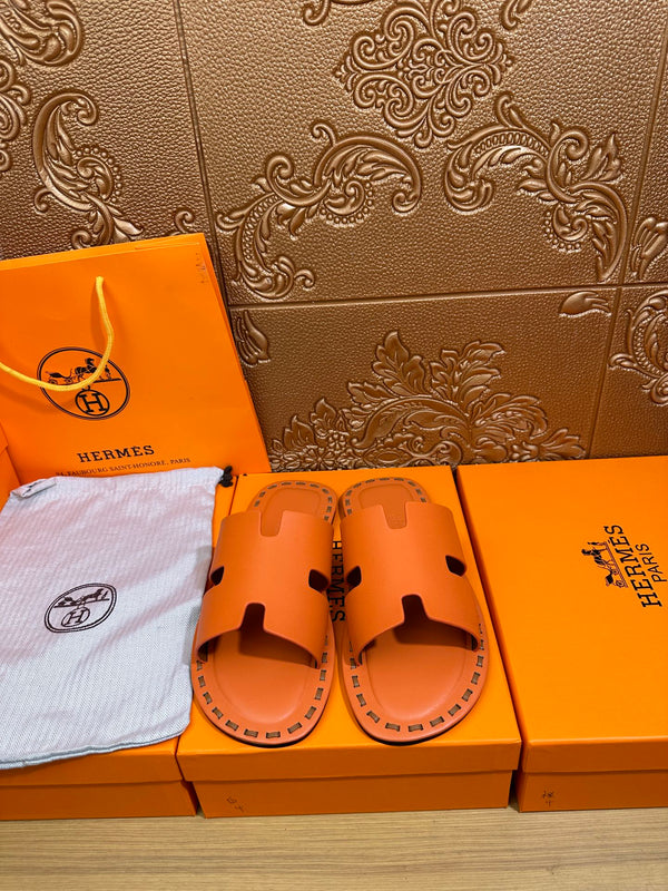 HM Men's Izmir Slide Orange Cowhide 544058