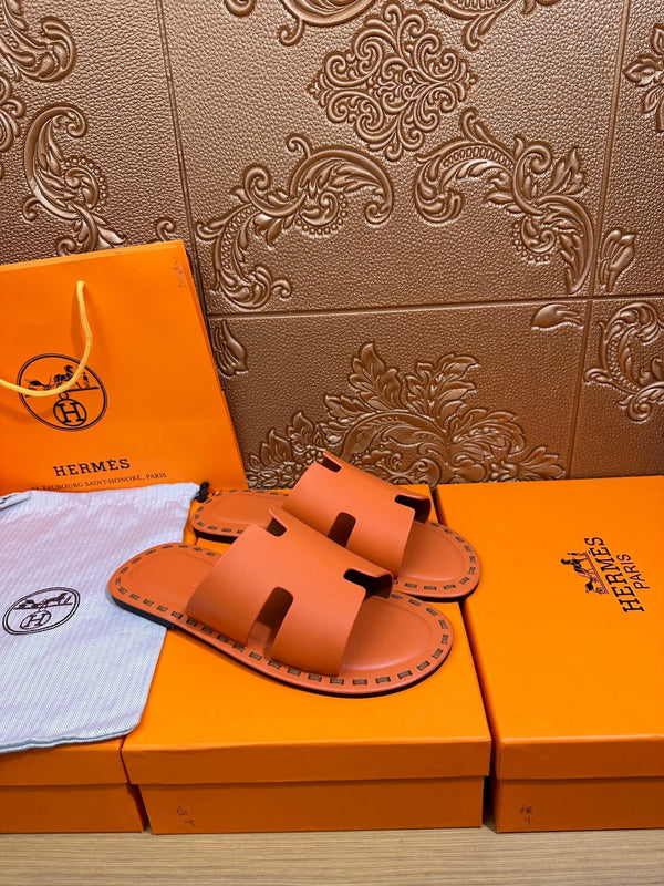 HM Men's Izmir Slide Orange Cowhide 544058