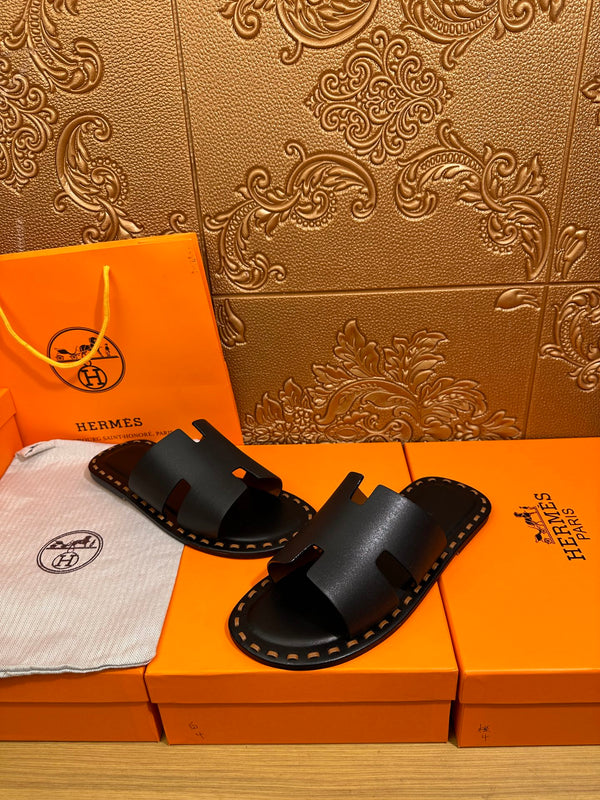 HM Men's Izmir Slide Black Cowhide 544060