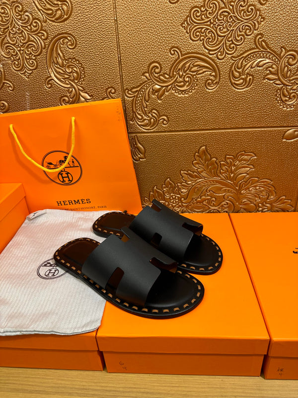 HM Men's Izmir Slide Black Cowhide 544060