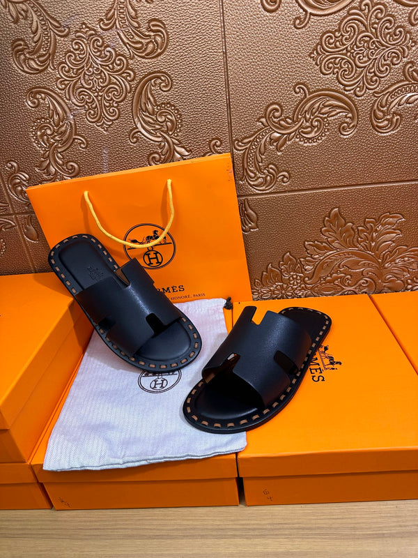 HM Men's Izmir Slide Black Cowhide 544060