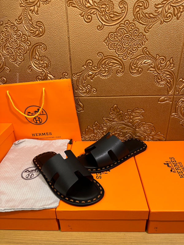 HM Men's Izmir Slide Black Cowhide 544060