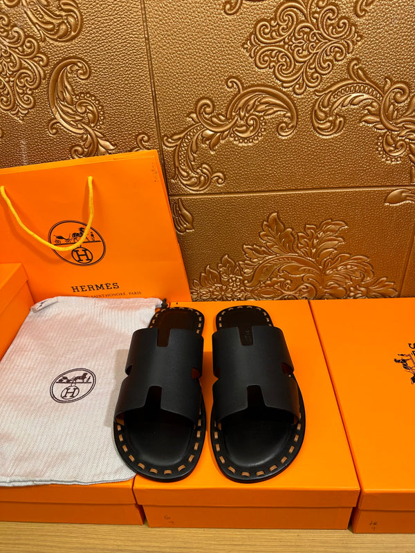 HM Men's Izmir Slide Black Cowhide 544060