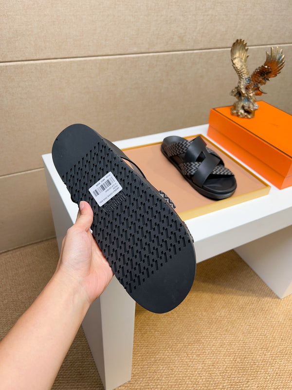 HM Men's Kazimir Sandals Black Calfskin 735744