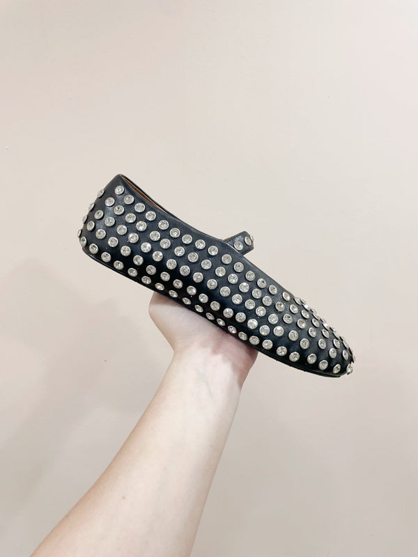 SCARPE MARY JANE ALAIA IN PELLE DI AGNELLO NERA CON STRASS