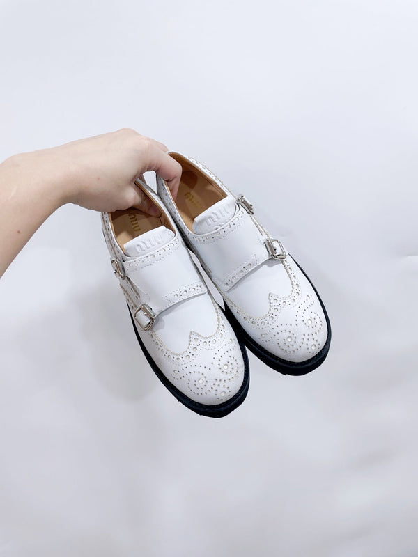 Miu-Church's Loafers White Nubuck Leather