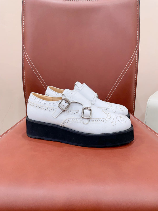 Miu-Church's Loafers White Nubuck Leather