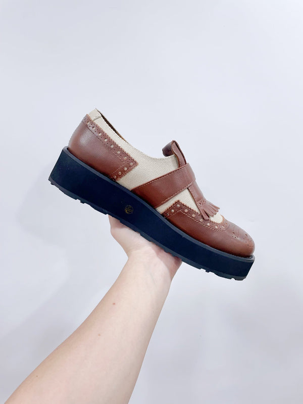 Miu-Church's Loafers Brown And White Nubuck Leather
