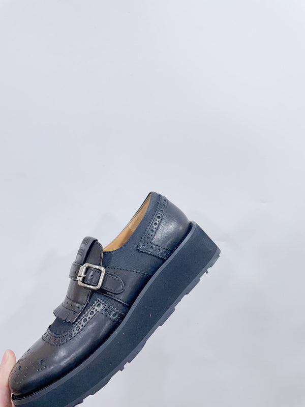 Miu-Church's Loafers Black Nubuck Leather