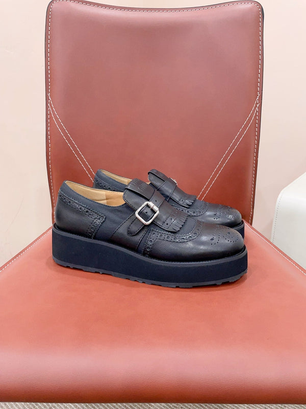 Miu-Church's Loafers Black Nubuck Leather
