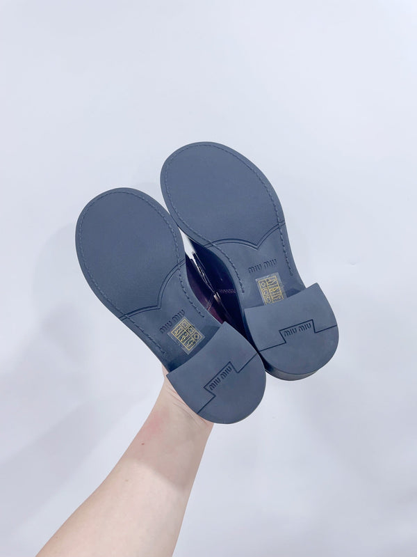 Miu Loafers Crimson Cowhide