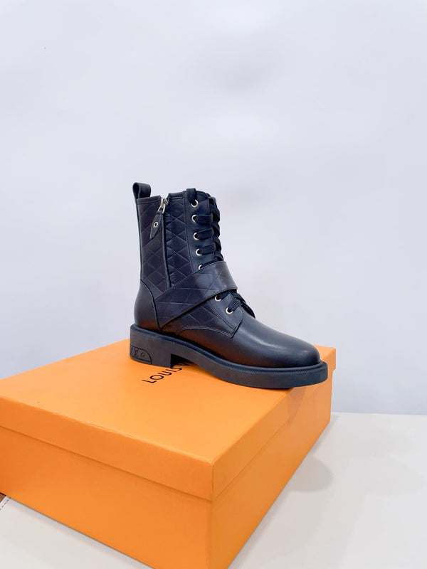 LV Westside Ankle Boot Plain Black Calfskin