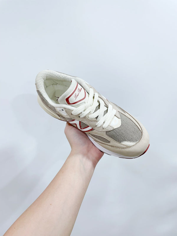 LP x NB 990v6 Sneaker 45mm white grey pink suede and mesh fabric