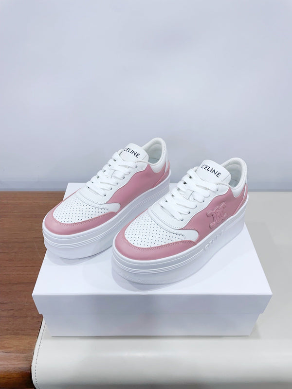 CELINE 25C Block Sneaker Pink mix White Calfskin 232000