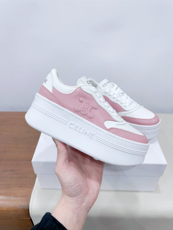 CELINE 25C Block Sneaker Pink mix White Calfskin 232000