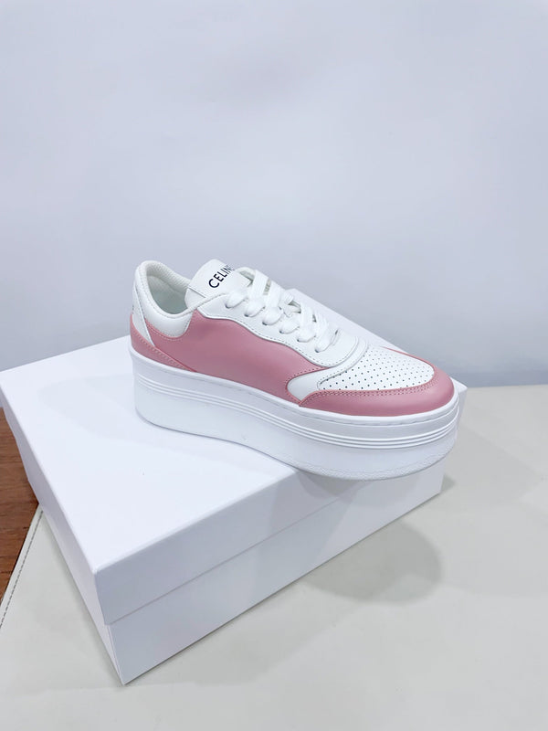 CELINE 25C Block Sneaker Pink mix White Calfskin 232000