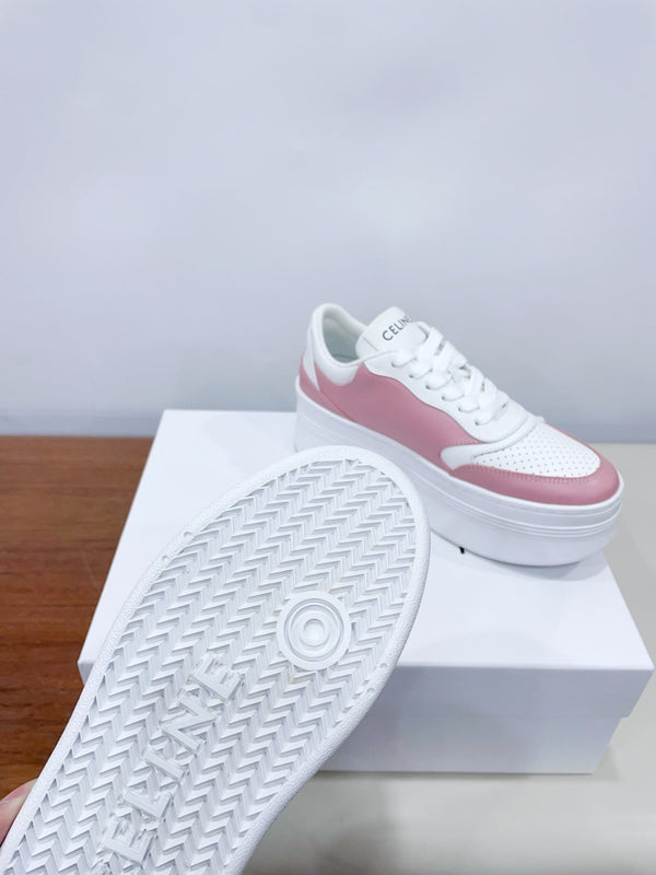 CELINE 25C Block Sneaker Pink mix White Calfskin 232000