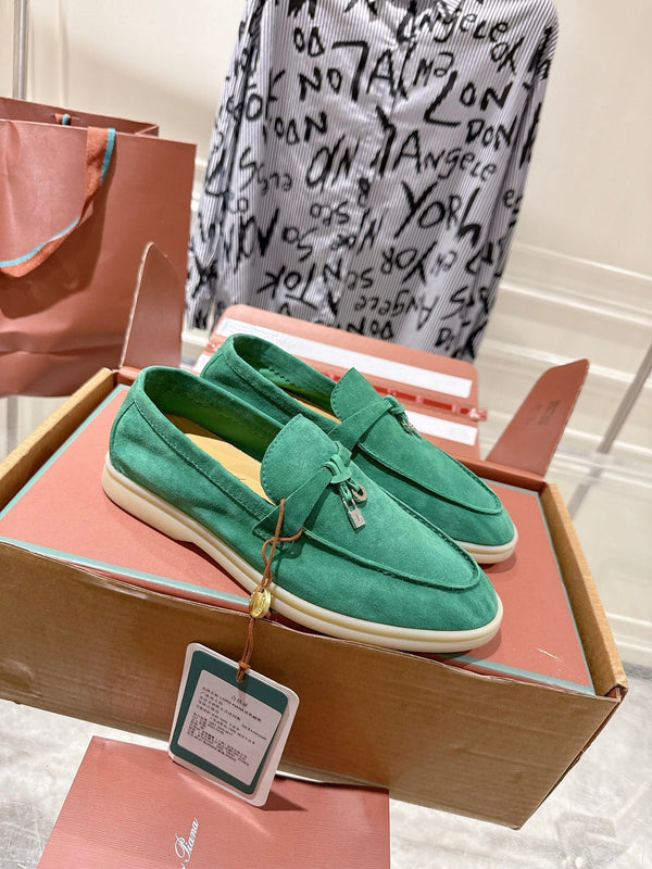 LP Summer Charms Walk Loafers Daim vert sarcelle clair 565855