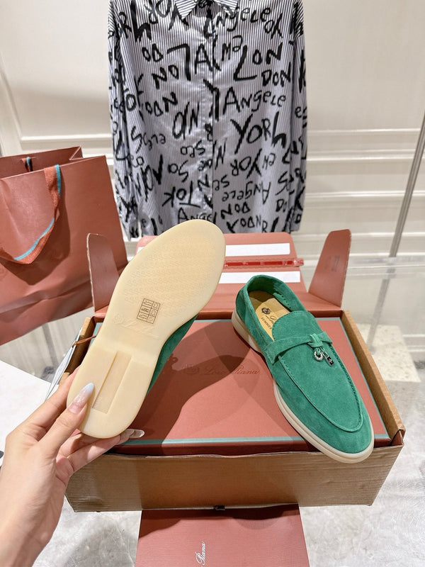 LP Summer Charms Walk Loafers Daim vert sarcelle clair 565855