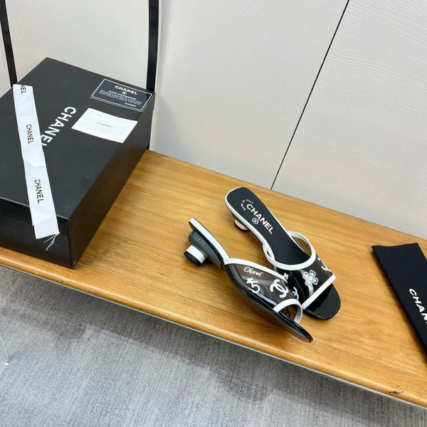 sandalo mulo 45 nero bianco pcv e vitello