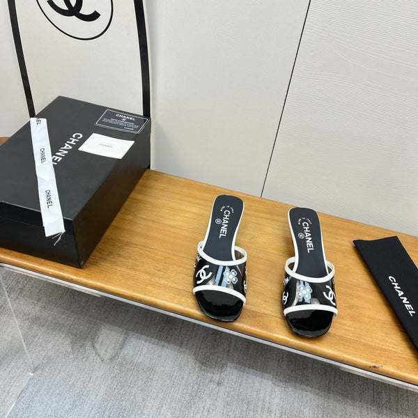 sandalo mulo 45 nero bianco pcv e vitello