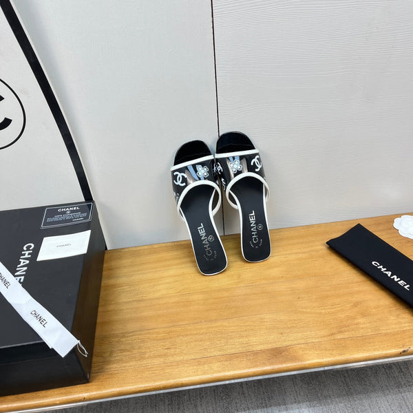 sandalo mulo 45 nero bianco pcv e vitello