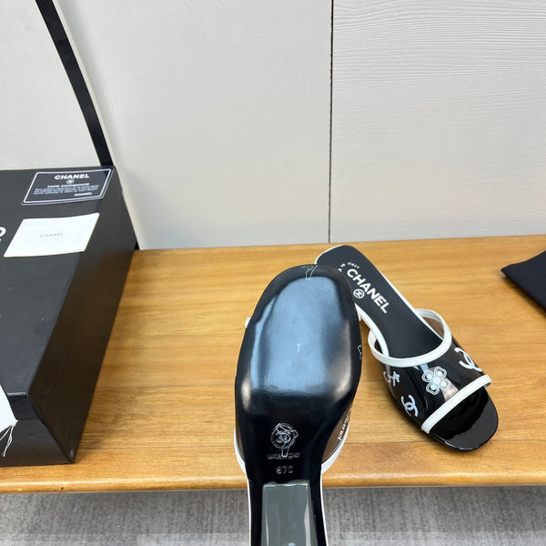 sandalo mulo 45 nero bianco pcv e vitello