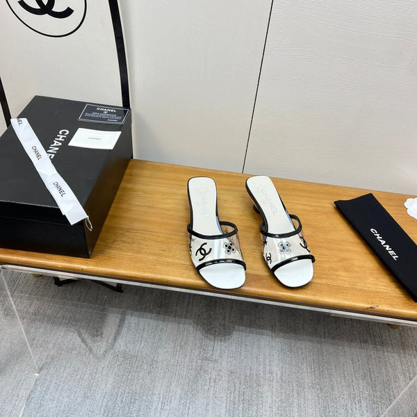 sandalo mulo 45 bianco nero pcv e vitello