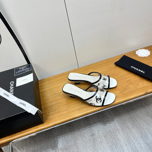 sandalo mulo 45 bianco nero pcv e vitello