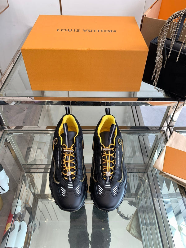 LV Rush Sneaker 40mm Black Yellow Cowhide