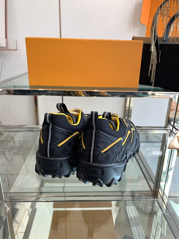 LV Rush Sneaker 40mm Black Yellow Cowhide