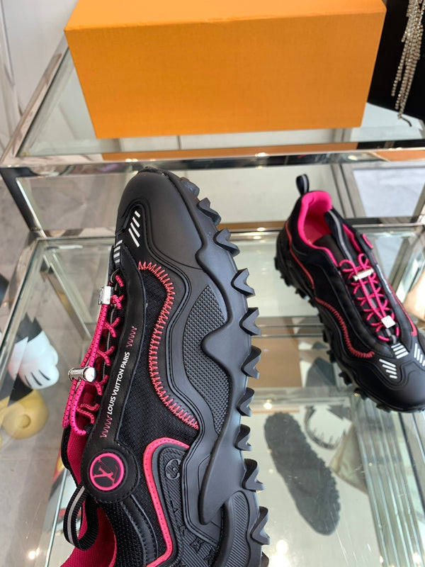 LV Rush Sneaker 40mm Black Pink Cowhide