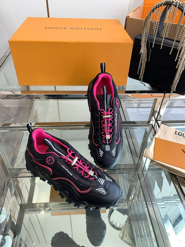 LV Rush Sneaker 40mm Black Pink Cowhide