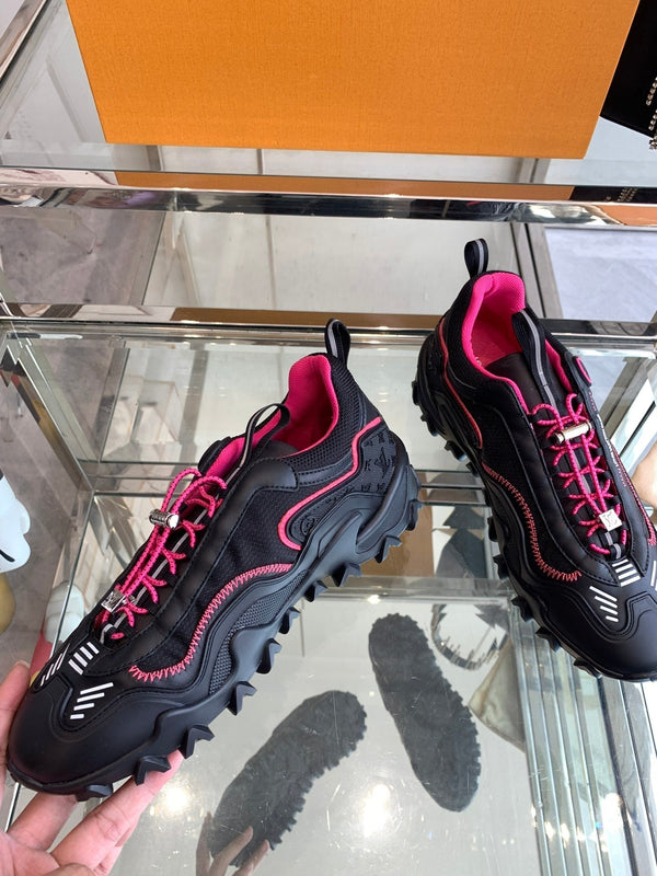 LV Rush Sneaker 40mm Black Pink Cowhide