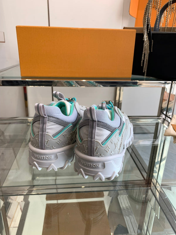 LV Rush Sneaker 40mm Grey Turquoise Cowhide