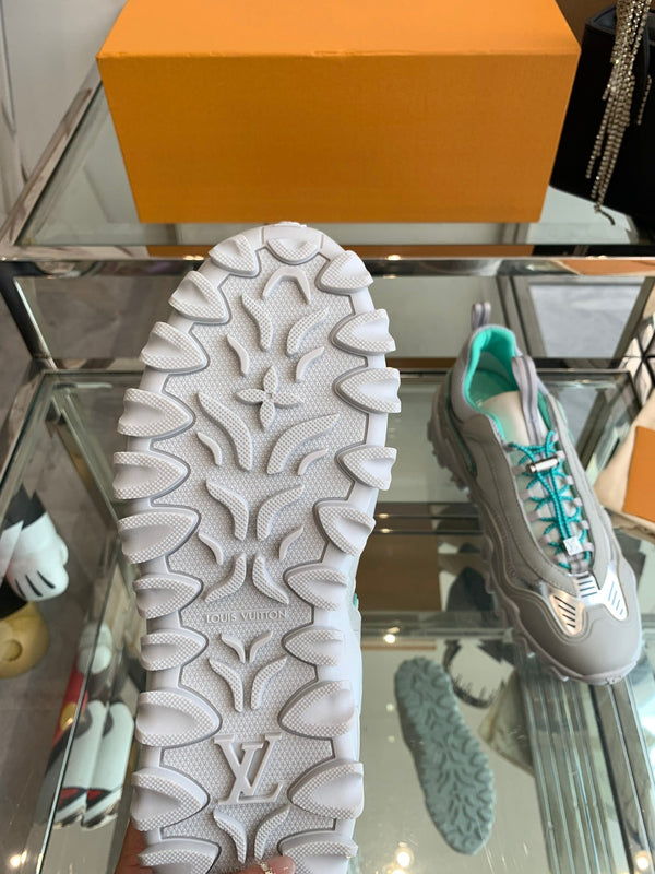 LV Rush Sneaker 40mm Grey Turquoise Cowhide