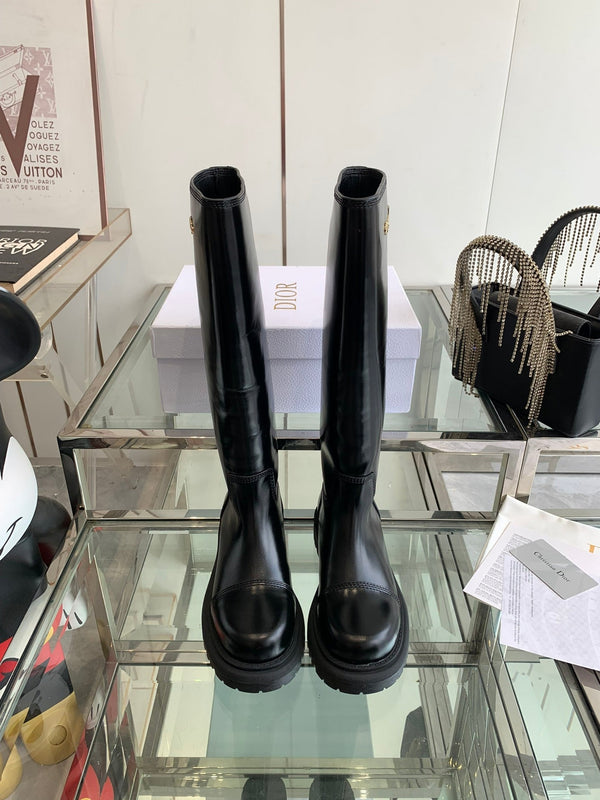 CD Diorebel Boot Glossy Black Calfskin