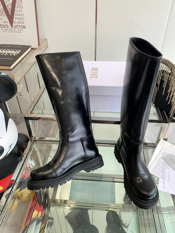 CD Diorebel Boot Glossy Black Calfskin
