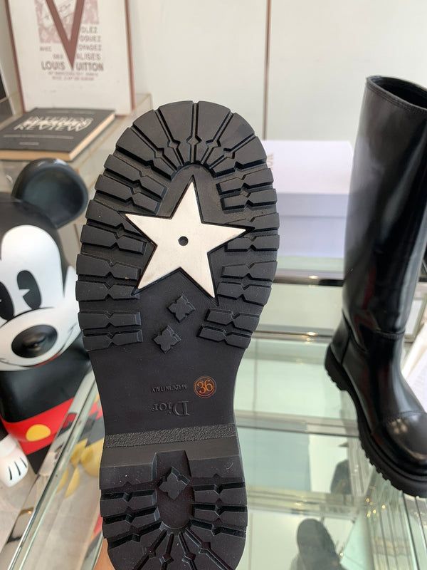 CD Diorebel Boot Glossy Black Calfskin