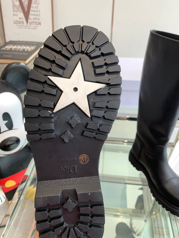 CD Diorebel Boot Plain Black Calfskin