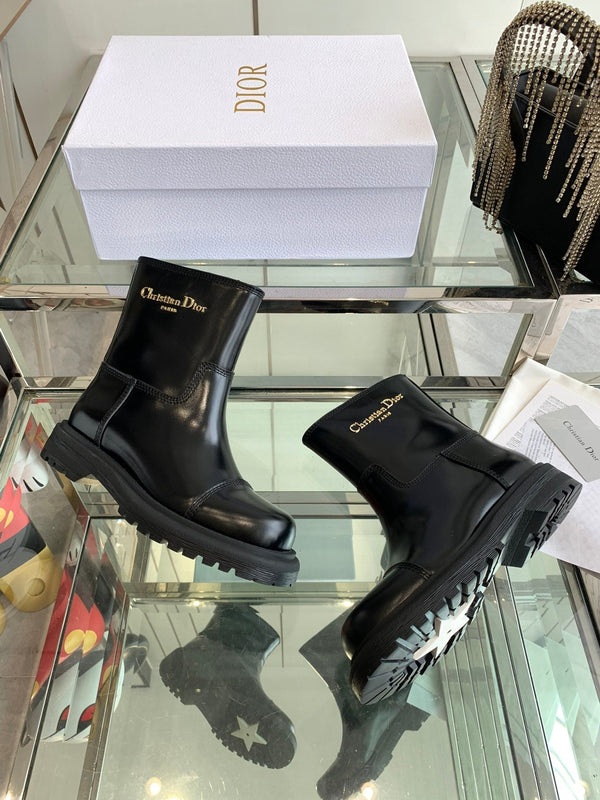 CD Ankle Boot Glossy Black Calfskin