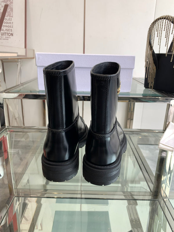 CD Ankle Boot Glossy Black Calfskin