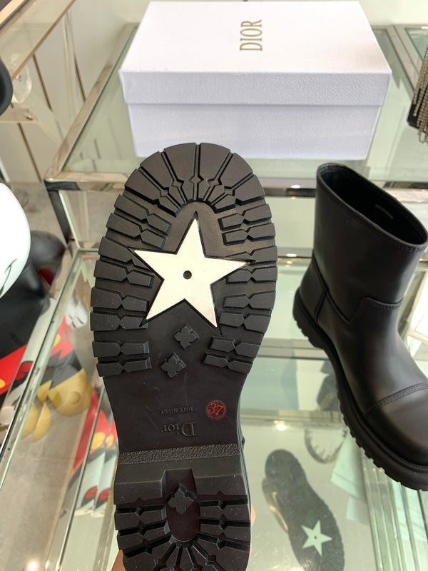 CD Ankle Boot Plain Black Calfskin